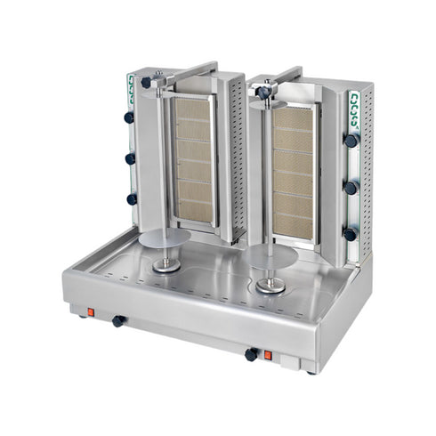 Machine à kebab gaz double 6 zones 940x640x830mm