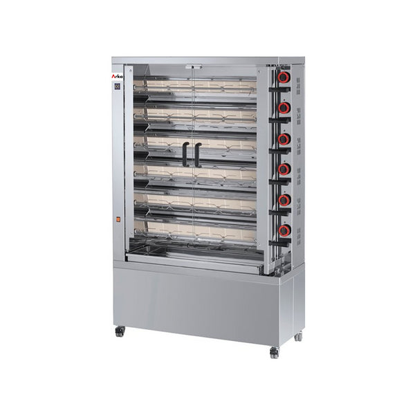 Rôtissoire à gaz 30/36 volailles sur roulettes