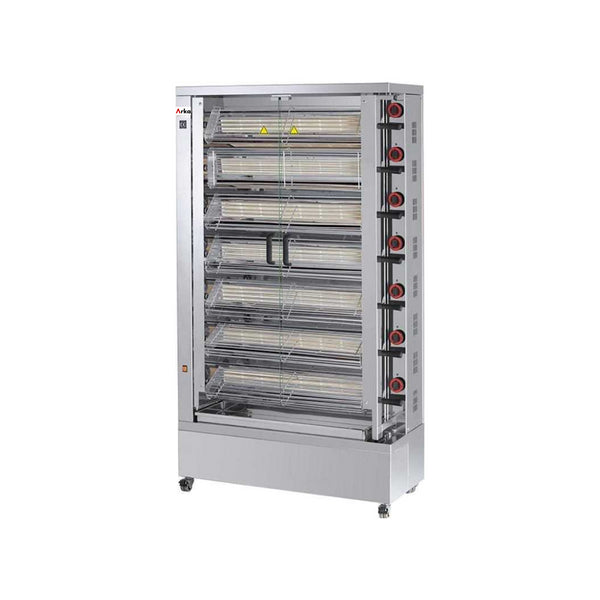 Rôtissoire à gaz 7 grilles sur roulettes