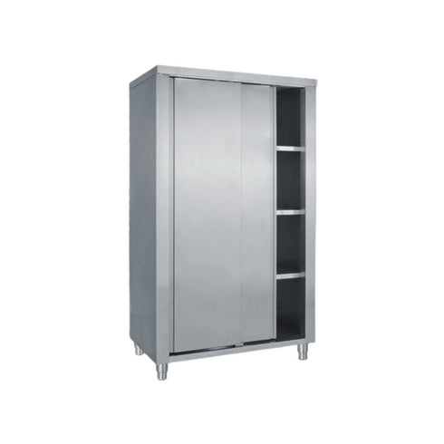 Armoire en inox avec portes coulissantes - 4 niveaux - 1400x700x2000mm