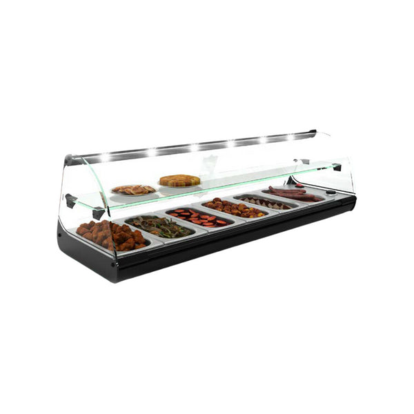 Vitrine chaude bain marie FOOD Line à poser 2 niveaux 6 GN 1/6 - 1190