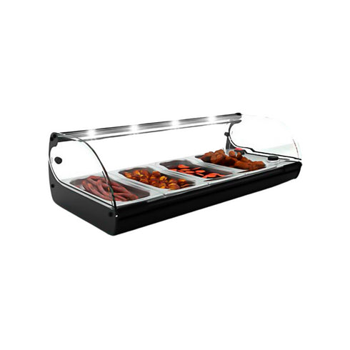 Vitrine chaude bain marie FOOD Line à poser 4 GN 1/6 - 840