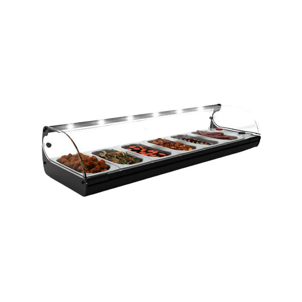 Vitrine chaude bain marie FOOD Line à poser 6 GN 1/6 - 1190