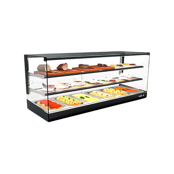 Vitrine chaude bain marie FOOD à poser 3 niveaux - 1190