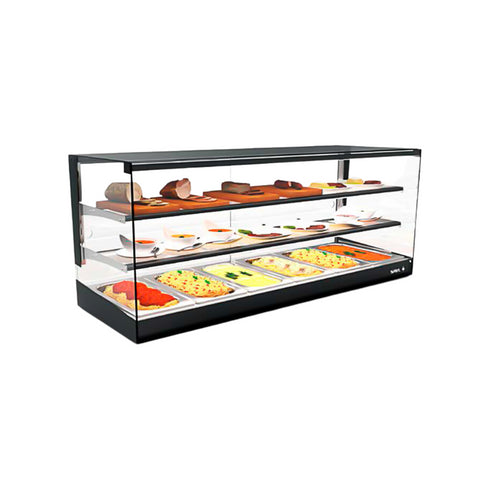 Vitrine chaude bain marie FOOD à poser 3 niveaux - 1190