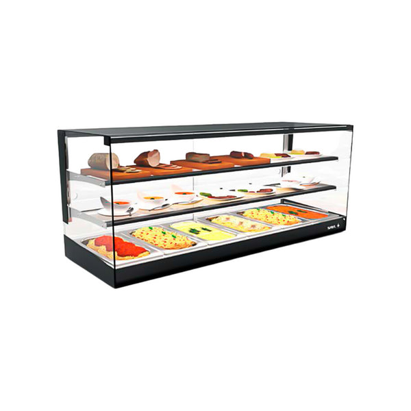 Vitrine chaude bain marie FOOD à poser 3 niveaux - 1190