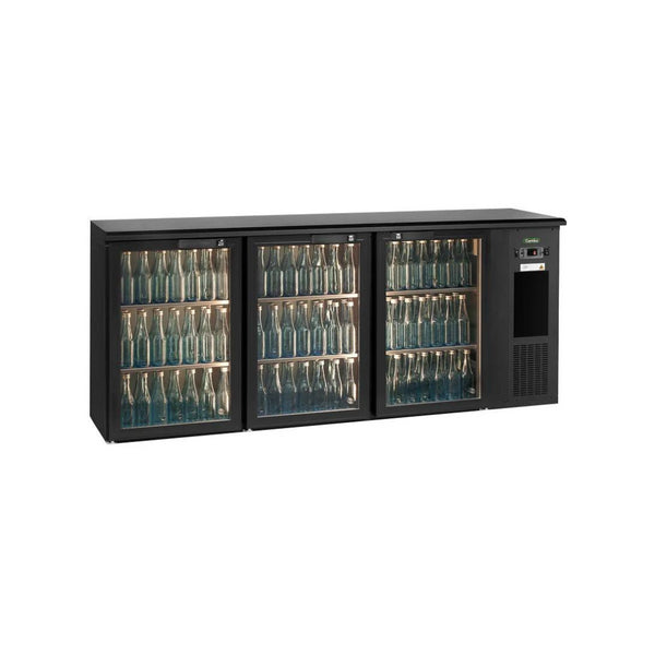 Arrière-bar 3 portes vitrées anthracite