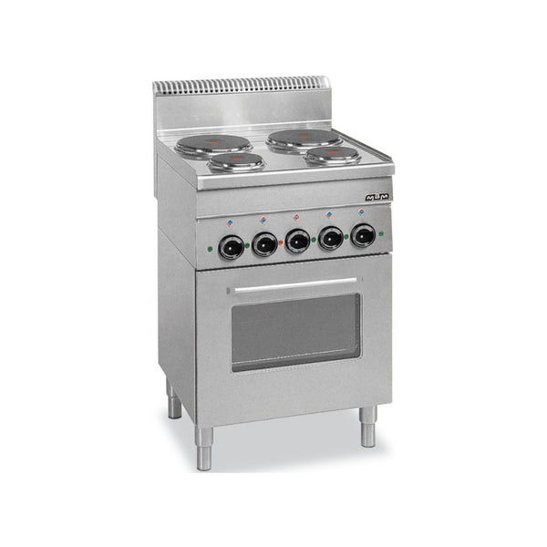 Fourneau 4 plaque électrique sur four électrique ventilé grill électrique - 600x600x850mm - 10