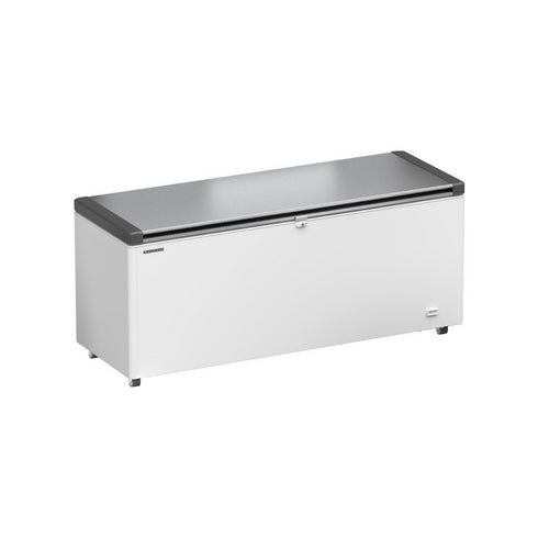 Congélateur coffre en époxy blanc + couvercle inox - 542 litres