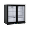 Arrière bar noir 2 portes vitrées battantes +2/+8°C - 925x520x850mm