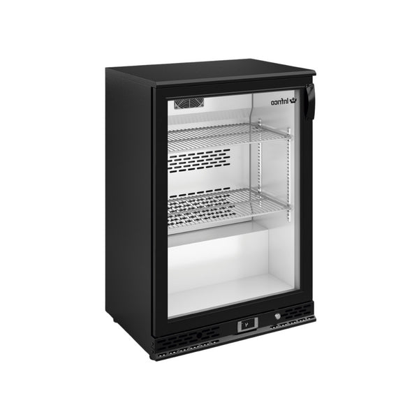 Arrière bar noir réfrigérée positive 1 porte vitrée 600x510x920mm