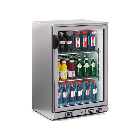 Arrière bar inox réfrigérée positive 1 porte vitrée 600x510x920mm