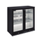Arrière bar noir réfrigérée positive 2 portes vitrées 900x510x920mm