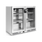 Arrière bar inox réfrigérée positive 2 portes vitrées 900x510x920mm