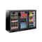 Arrière bar noir réfrigérée positive 3 portes vitrées 1350x510x920mm