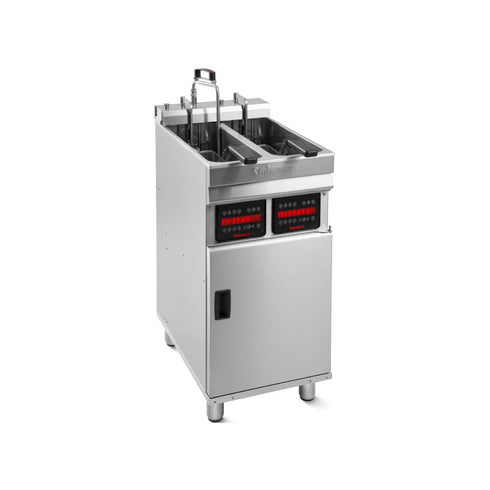 Friteuse électrique digitales sur meuble 2 x 10 litres - 500x600x850mm - 22 kW Triphasé 400V