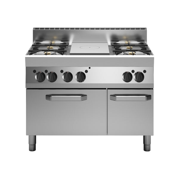 Plaque coup-de-feu + 4 feux vifs sur four à gaz 1100x650x870mm 27