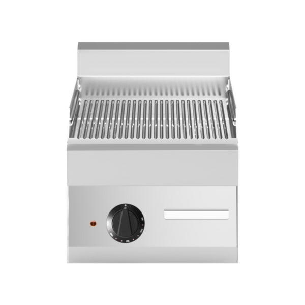 Plancha plaques à snacker nervurée chromée électrique à poser 400x650x300mm 4