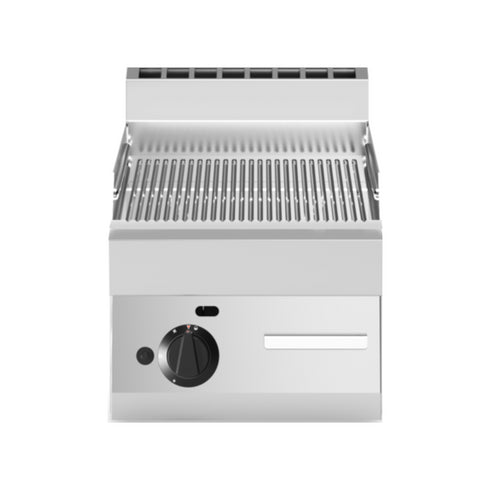 Plancha plaques à snacker nervurée chromée à gaz à poser 400x650x300mm 5