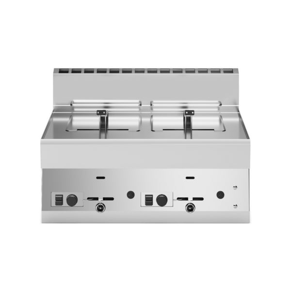 Friteuse à gaz 2 cuves de 8L à poser 700x650x300mm 13