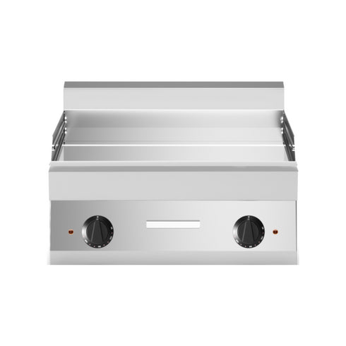 Plancha plaques à snacker lisse chromée électrique à poser 700x650x300mm 9kW