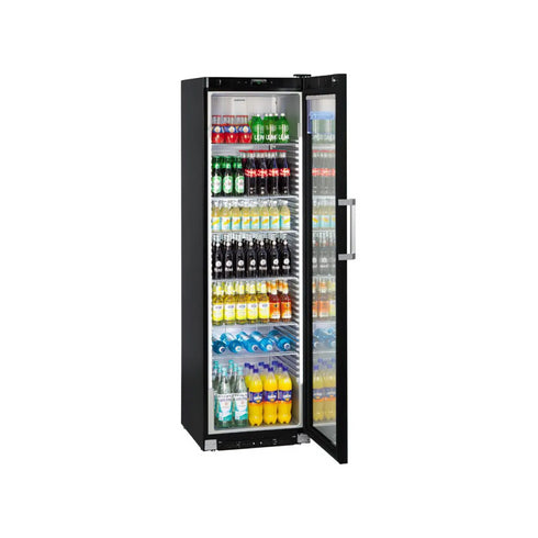 Armoire réfrigérée à boisson positive ventilée en époxy noir - 441 litres