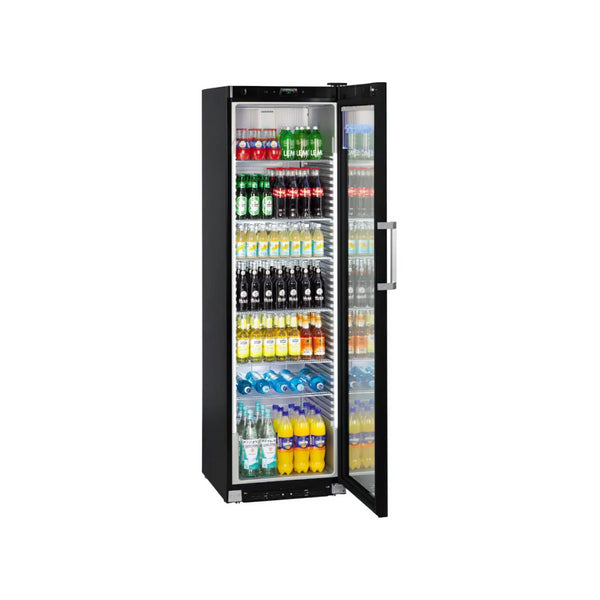 Armoire réfrigérée à boisson positive ventilée en époxy noir - 441 litres