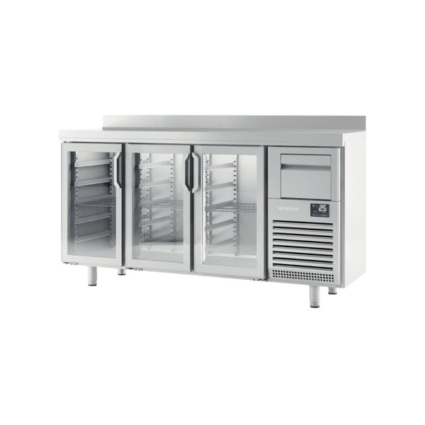 Arrière bar réfrigérée positive -2/+8°C 3 portes vitrées 1960x600x1050mm
