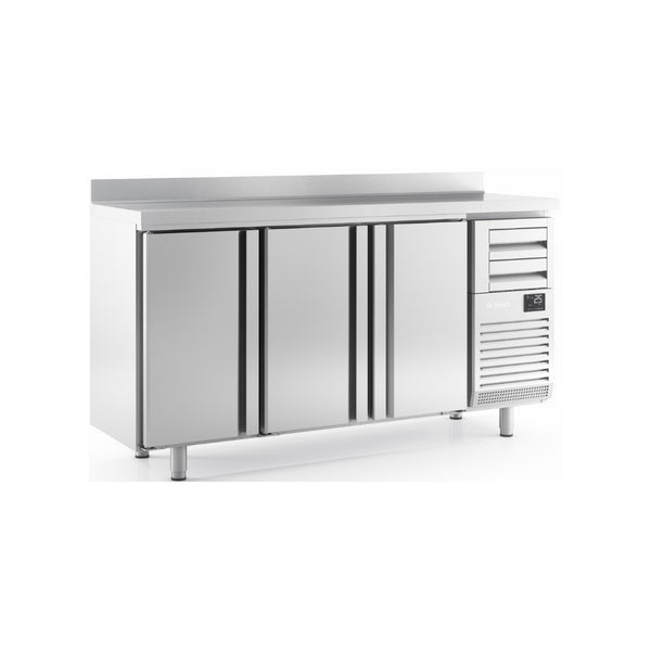 Arrière bar réfrigérée positive -2/+8°C 3 portes 1960x600x1050mm