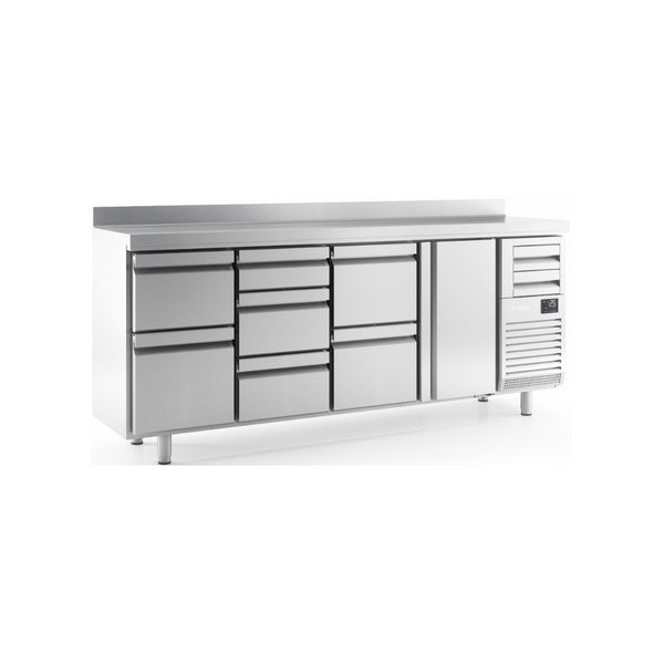 Arrière bar réfrigérée positive -2/+8°C 4 portes 2452x600x1050mm