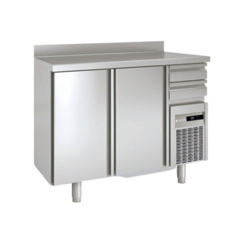 Arrière bar en inox 2 portes pleines battantes +2/+8°C gamme TOP - 1495x600x850mm