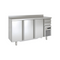 Arrière bar en inox 3 portes pleines battantes +2/+8°C gamme TOP - 2020x600x850mm