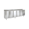 Arrière bar en inox 4 portes pleines battantes +2/+8°C gamme TOP - 3070x600x850mm