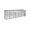 Arrière bar en inox 5 portes vitrées battantes +2/+8°C gamme TOP - 3070x600x850mm