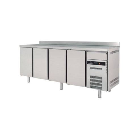 Arrière bar en inox 4 portes pleines battantes +2/+8°C gamme Classic - 2545x600x850mm
