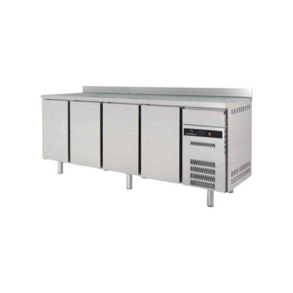 Arrière bar en inox 4 portes pleines battantes +2/+8°C gamme Classic - 2545x600x850mm