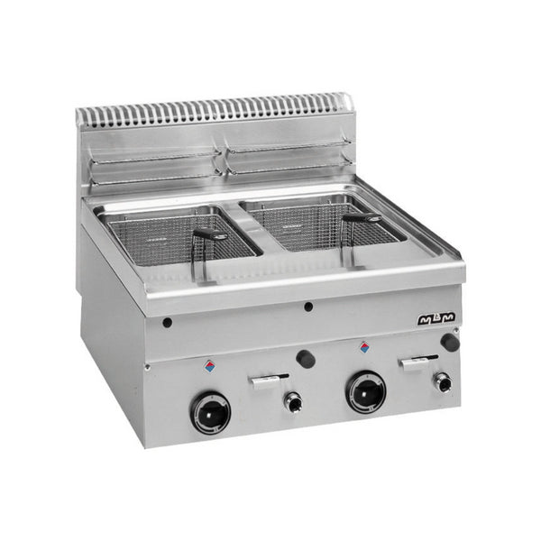Friteuse à gaz 2x8 litres à poser - 600x600x270mm - 14