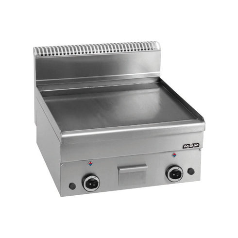 Plancha lisse chromée à gaz à poser - 600x600x270mm - 10