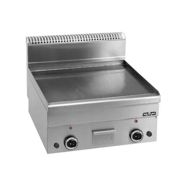 Plancha lisse chromée à gaz à poser - 600x600x270mm - 10