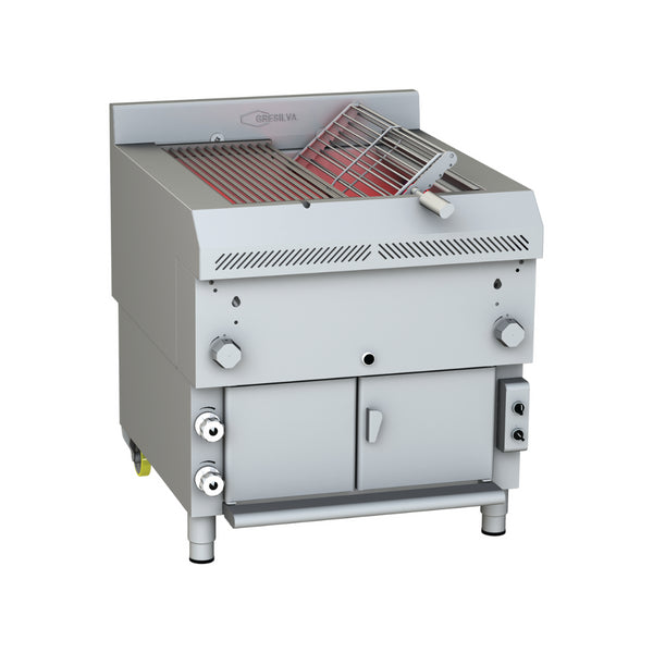 Grillade à gaz - Churrasco - 1 broche rotative + 1 grille fixe