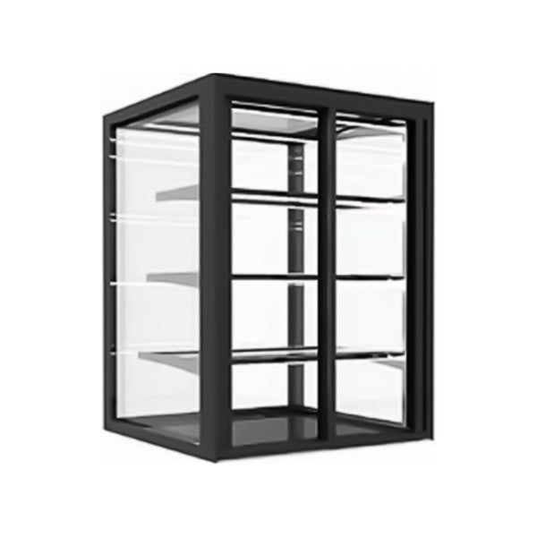 Vitrine de présentation neutre 4 niveaux à poser - 1200