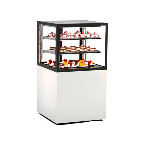 Vitrine de présentation neutre libre service 3 niveaux - 600x600x1100mm