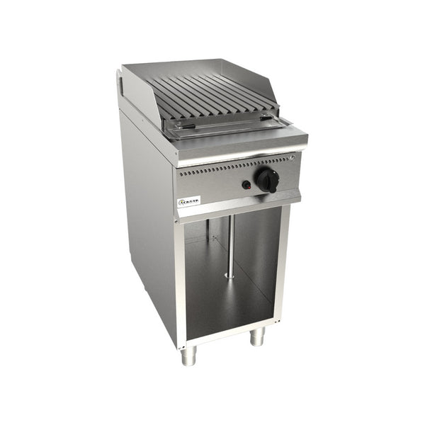 Grillade à pierres volcaniques sur meuble ouvert 1 grille 400x700x850mm