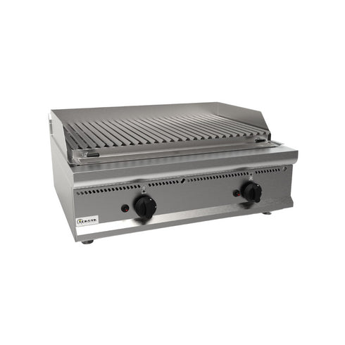 Grillade à pierres volcaniques modèle à poser 2 grilles 800x700x270mm