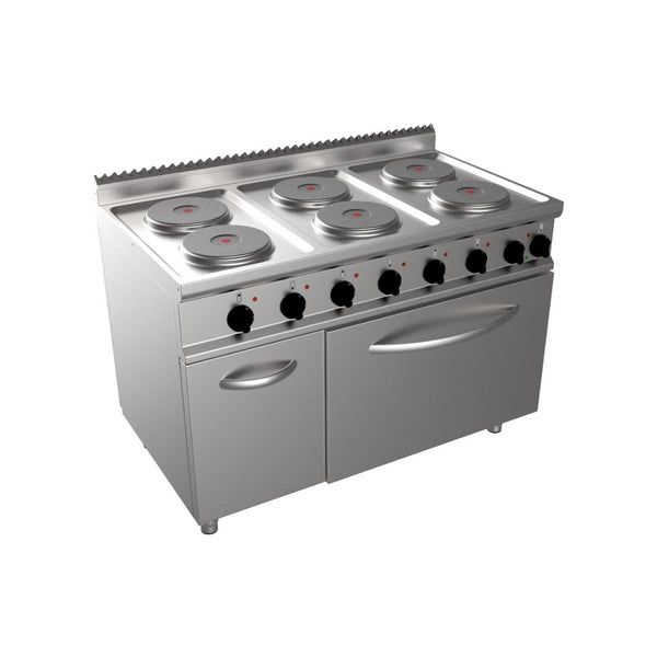 Cuisinière électrique 6 feux sur four électrique 1200x700x850mm