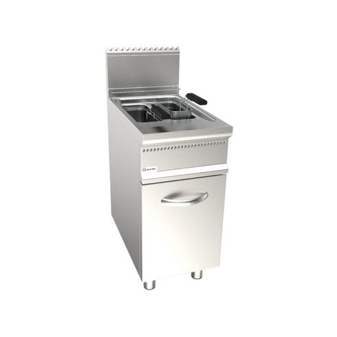 Friteuse à gaz sur meuble avec porte 2x8L 400x700x850mm 11.6kW