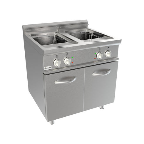Friteuse électrique sur meuble avec porte 2x17L 800x700x850mm 33kW