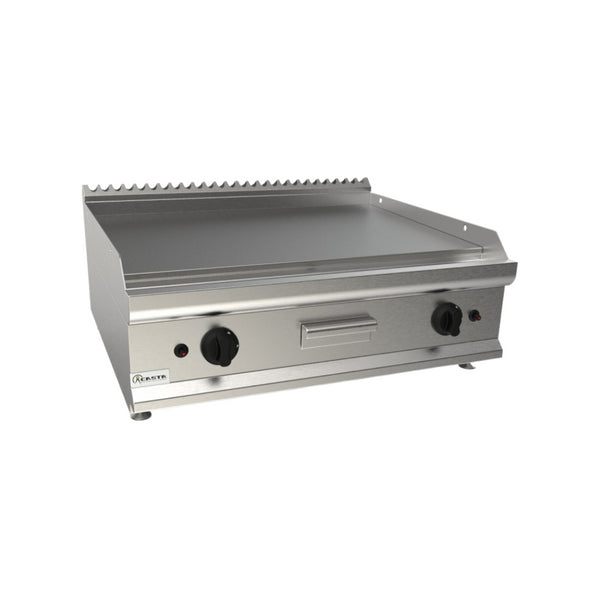 Plancha plaques à snacker lisse chromée à gaz à poser 800x700x270mm