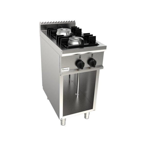 Cuisinière gaz sur meuble ouvert 2 feux 400x700x850mm 15kW