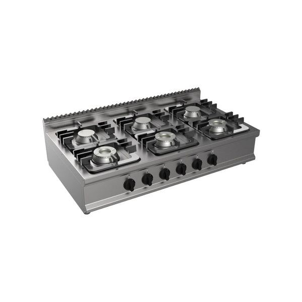 Cuisinière gaz à poser 6 feux 1200x700x270mm 45kW